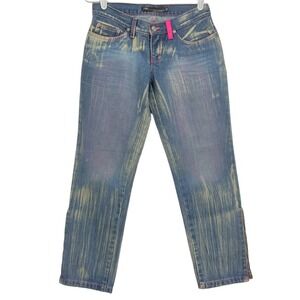 Jean Darrot Women's Denim Jeans Low Rise Stretch Zip Side Bottom Size 38 - US 28